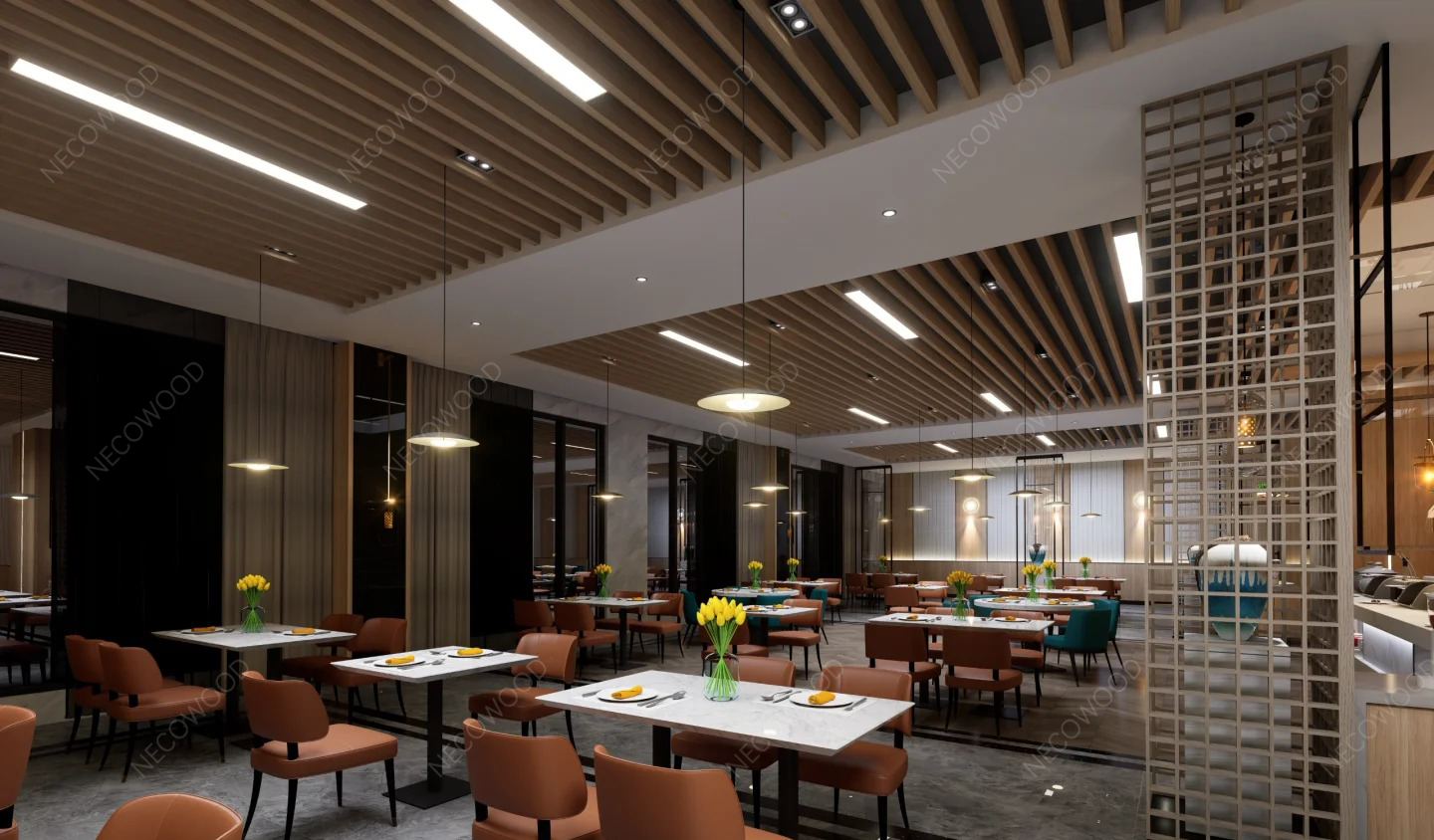 Necowood rozszerza ofertę rozwiązań sufitowych WPC do zastosowań wewnętrznych, aby zaspokoić rosnące zapotrzebowanie rynku